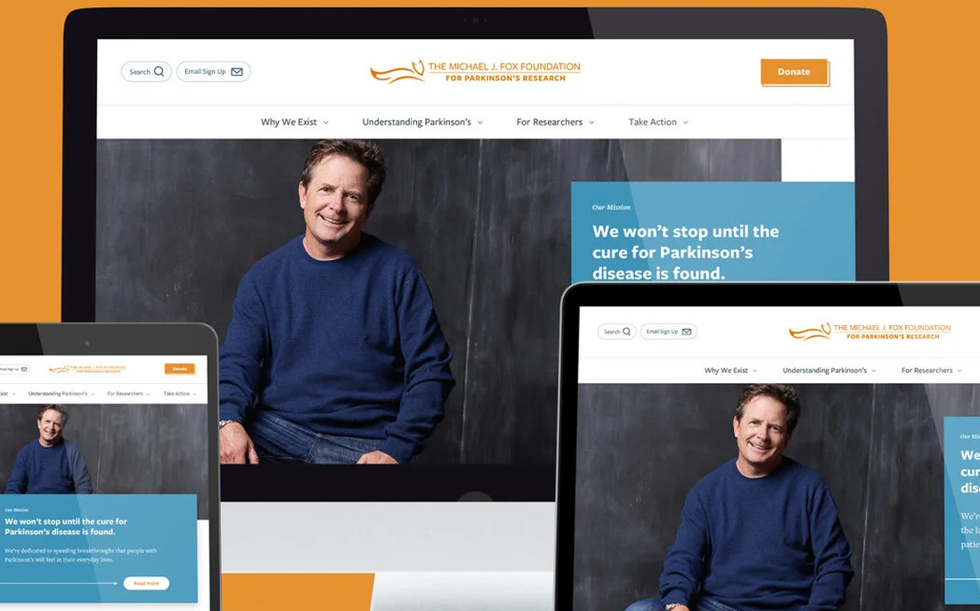 MichaelJFox.org homepage, the heart of the Foundation's digital ecosystem